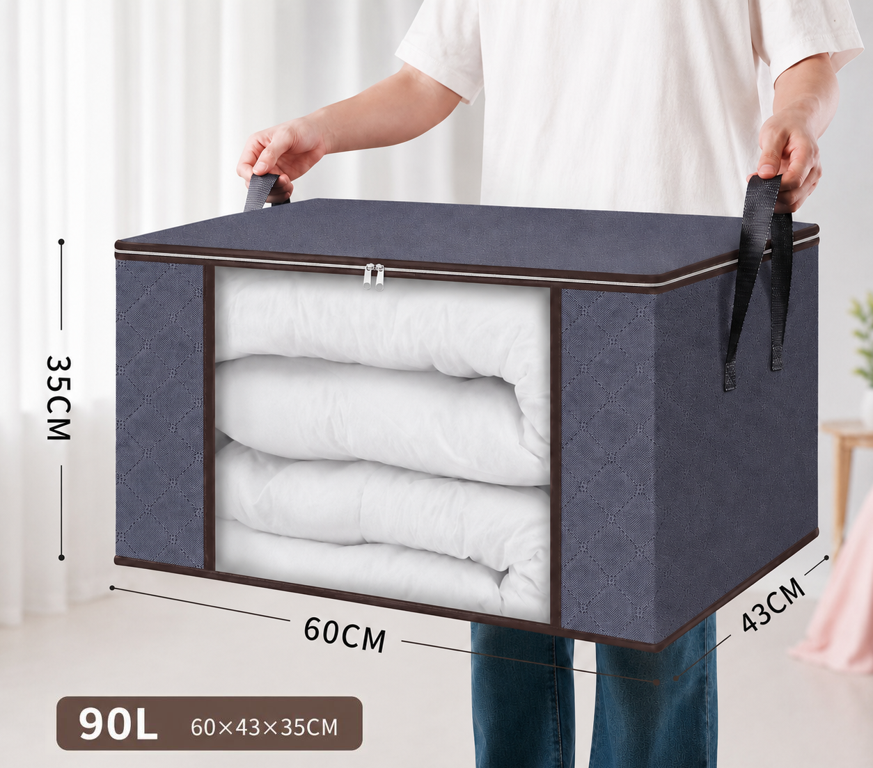 🔥Factory Clearance Sale 75% OFF📦Large-Capacity Clear Storage Bags with Reinforced Handles – For Clothes, Bedding & Moving