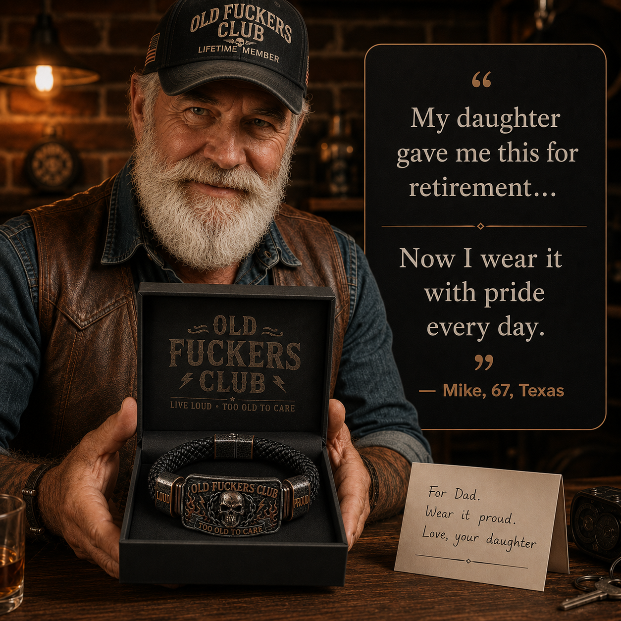 ☠️ Old Fuckers Club & Wild Freedom 🪓 | 2026 Limited Edition Vintage Bracelet