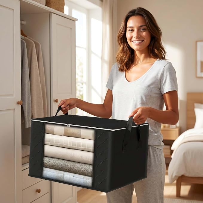 🔥Factory Clearance Sale 75% OFF📦Large-Capacity Clear Storage Bags with Reinforced Handles – For Clothes, Bedding & Moving