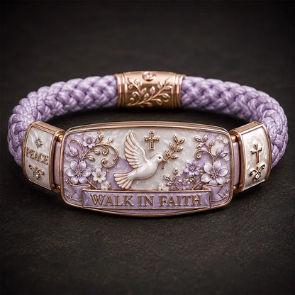Romantic & Gentle Faith-Inspired Style: Peace Dove and Floral Enamel Bracelet