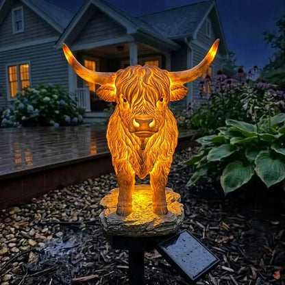 Highland Cow Solar Garden Light