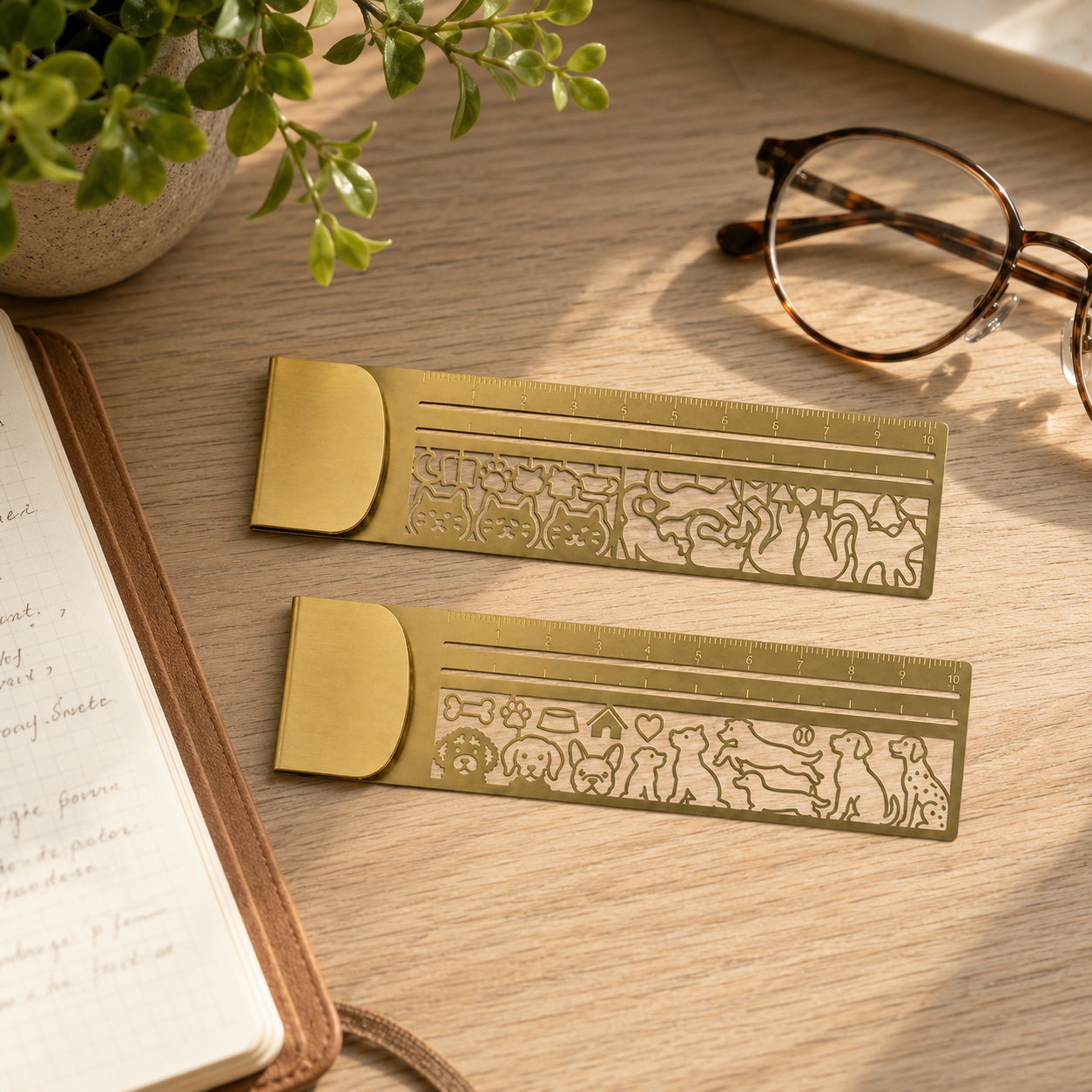 😻📏 Cat Lover’s 3-in-1 Metal Bookmark Ruler | Bookmark, Ruler & Coloring
