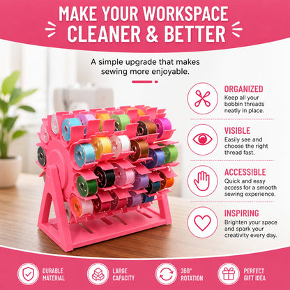 🔥 Last Day 49% OFF - 🧵 Rotating Bobbin Thread Organizer