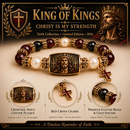 King Of Kings Christ Is My Strength Faith Bracelet✝️ | 2026 Limited Edition Bracelet