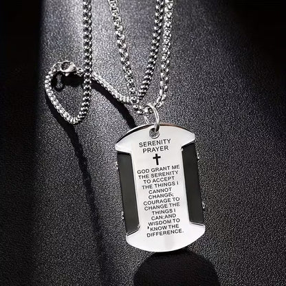 🔥2026 Hot Sale 60% OFF🔥Serenity Prayer Dog Tag Necklace – A Daily Reminder of Peace & Strength