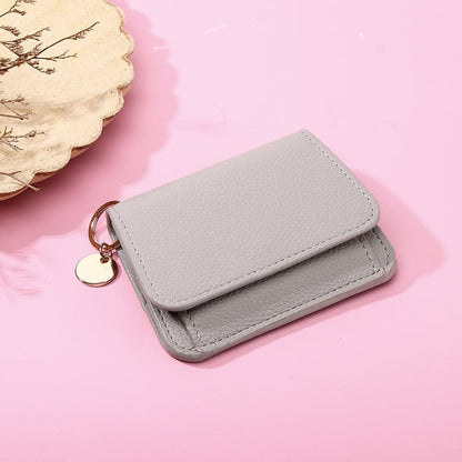 Women's Elegant Minimalist Short Slim Wallet (All-match Trendy Mini 3 Bifold )