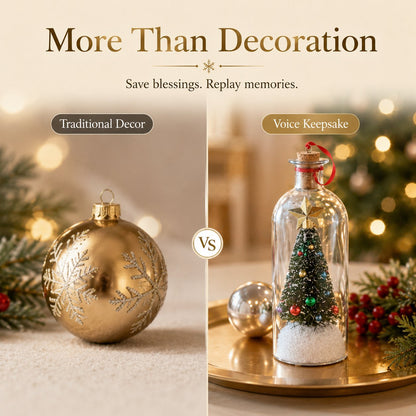 🎄 HOT SALE 50% OFF🔥Voice Recording Christmas Tree Glass Bottle Holiday Keepsake Centerpiece🔥