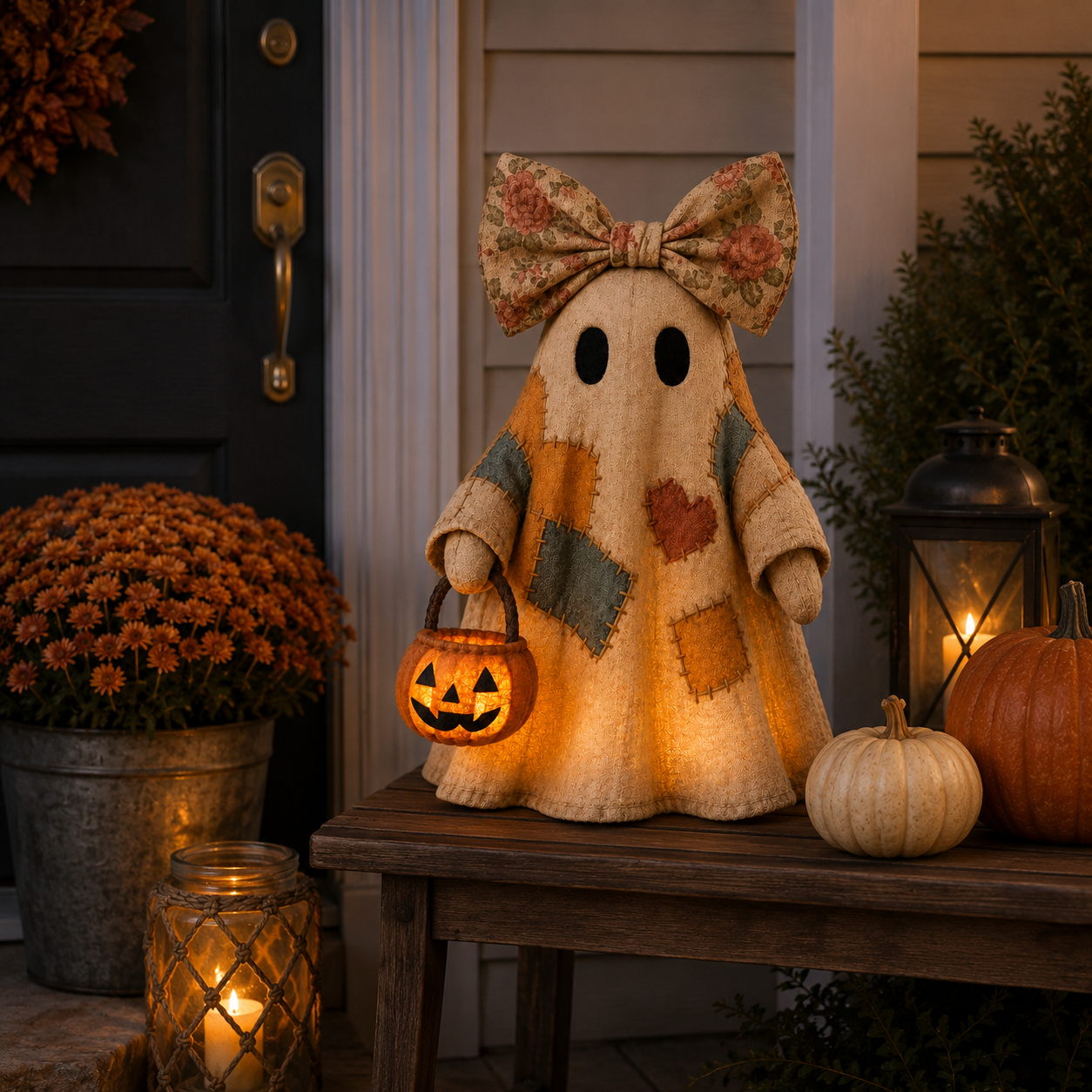 Lighted Vintage Patchwork Ghost!!