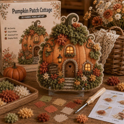 🔥Hot Sale 48% OFF - ✨Whimsical Village 3D Fabric Poke Art Kit