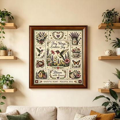 Hummingbird and Flower Cross Stitch