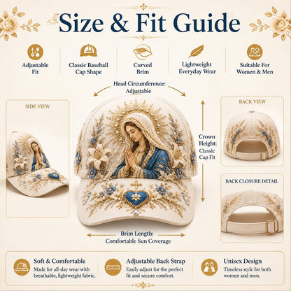 🔥 HOT SALE 49% OFF - ❤️ Sacred Faith Embroidered Baseball Cap | 3D Raised Christian Design, Unisex Comfortable Adjustable Hat for Church, Outdoor Walks & Daily Wear ✝️✨