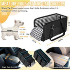 Center Console Dog Car Seat for Small Dogs & Cats with Safety Leash & Cushion