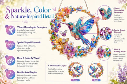 💥LAST DAY 49% OFF - Hummingbird Diamond Art Hanging Ornament Kit