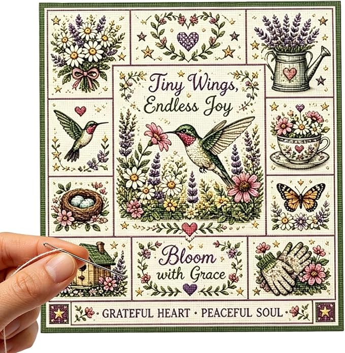 Hummingbird and Flower Cross Stitch