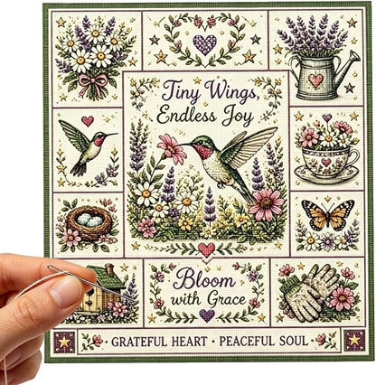 Hummingbird and Flower Cross Stitch