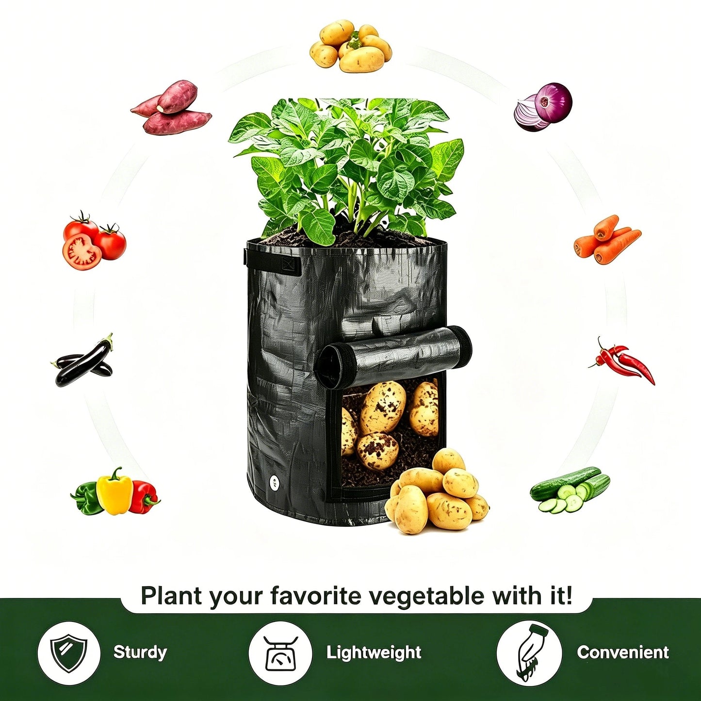 🥔 Garden Cloth Planting Bags – Breathable & Easy Harvest Grow Bags 🔥