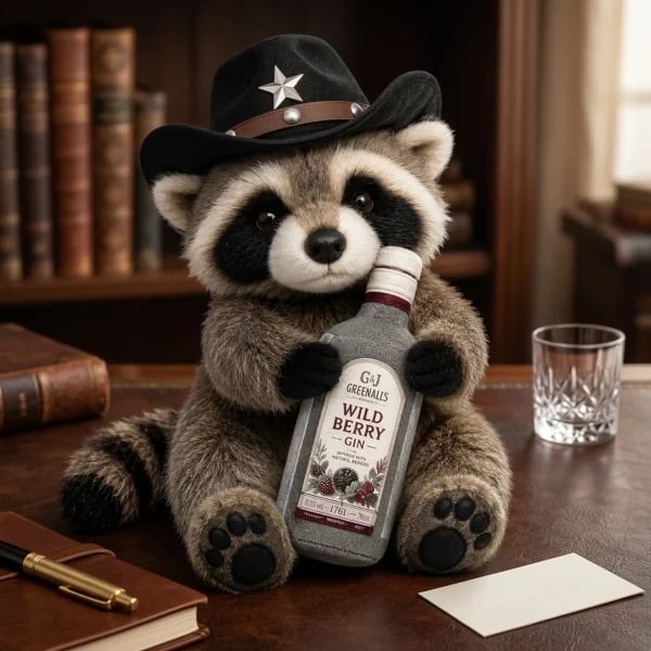 🦝Wild West Whiskey Raccoon Collector Plush Doll