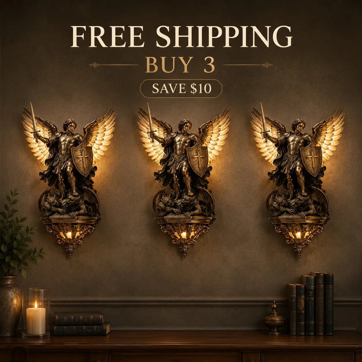 🕊️St. Michael Guardian Angel Wall Light