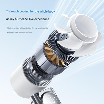 ❄️ 3-in-1 Foldable Ice Cooling Handheld Fan | Portable Fan with Built-in 3600mAh Power Bank