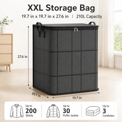 ⚡Hot Sales 49% OFF🔥-Spacious Moving Storage Bin – Zippered Organizer for Quilts, Bedding & Sweaters, Large Capacity Fabric Bag for Closet & Moving Day