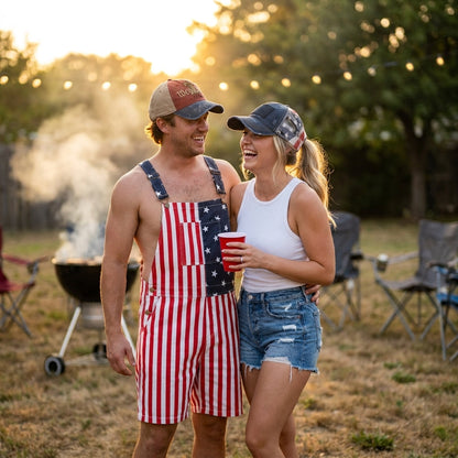 American Flag Ponytail Embroidered Hat