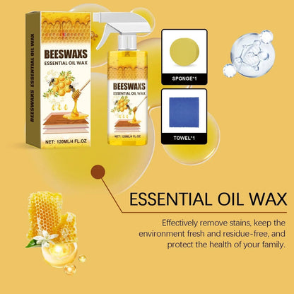 Beeswax Wood Polish Spray 120ml | Natural Shine & Protection for Furniture, Floors, Cabinets – Non-Greasy, Anti-Dust Finish