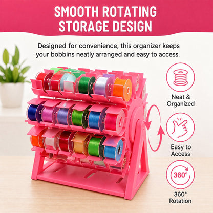 🔥 Last Day 49% OFF - 🧵 Rotating Bobbin Thread Organizer