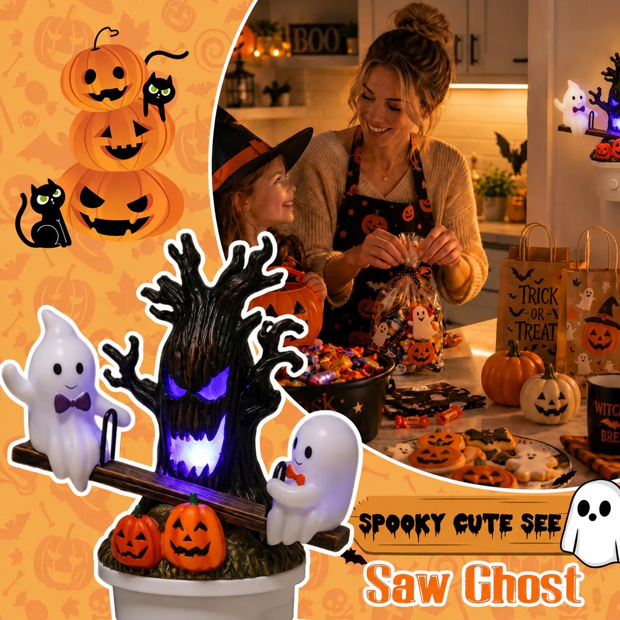 🔥HOT SALE 49% OFF-🎃👻Animated Seesaw Ghost Plug In LED Night Light