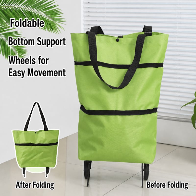 🛒 2-in-1 Foldable Rolling Shopping Cart – 49% OFF, 23L Capacity & Easy on Your Hands