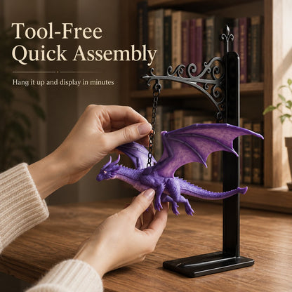 🔥LAST DAY 50% OFF - 🐉DragonGlow Hanging Purple Dragon Bookend Light