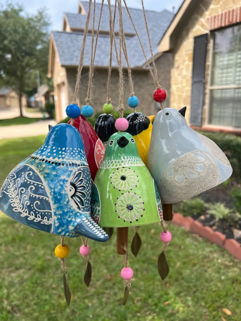🐦Hand-Painted Ceramic Bird wind Chimes (Handmade by Jordan Maynard®)-Buy 3 Free Shipping