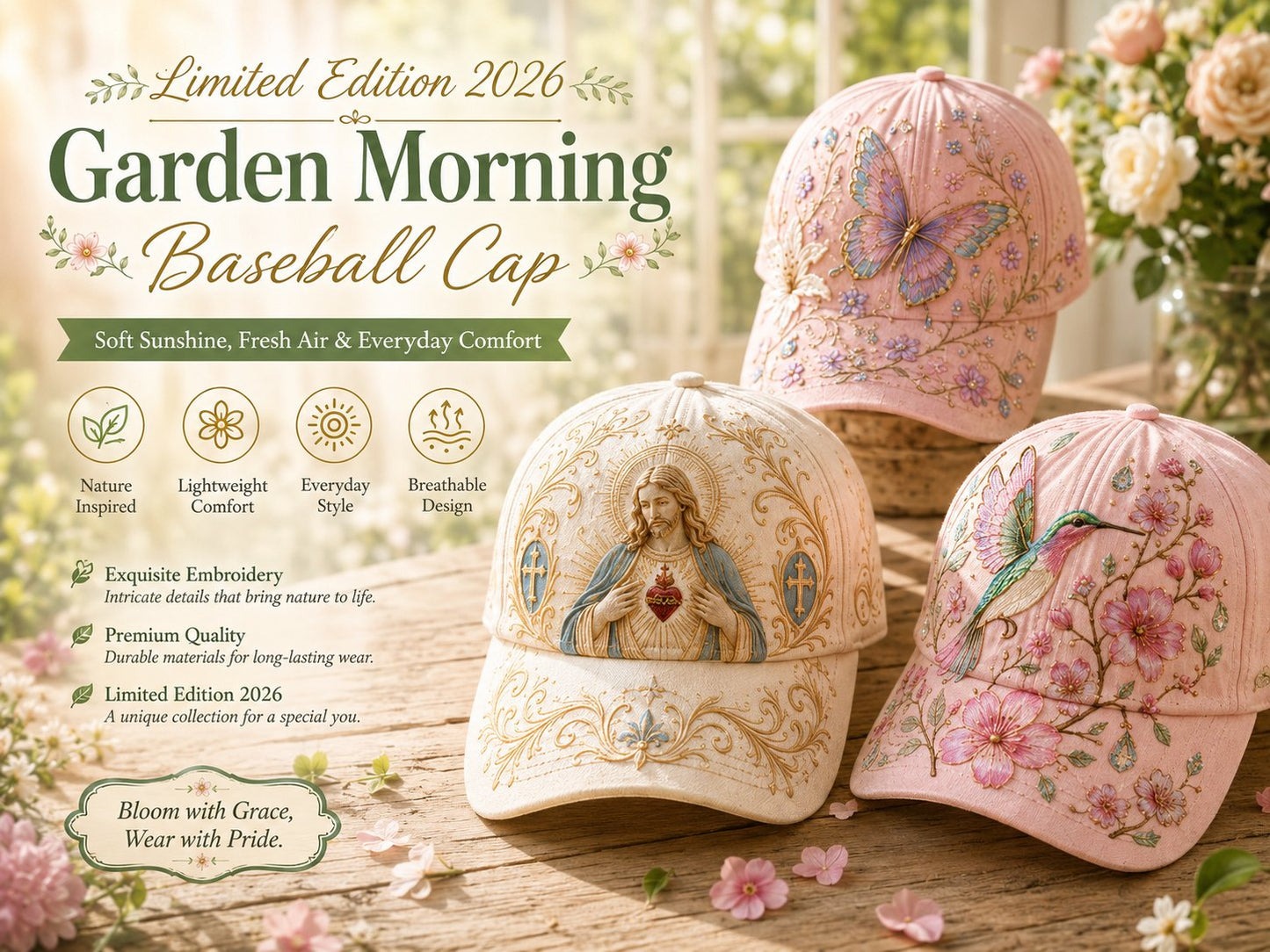 🔥Last Day 49% OFF 🌸🌿Garden Morning Cap  (✨2026 Limited Edition)