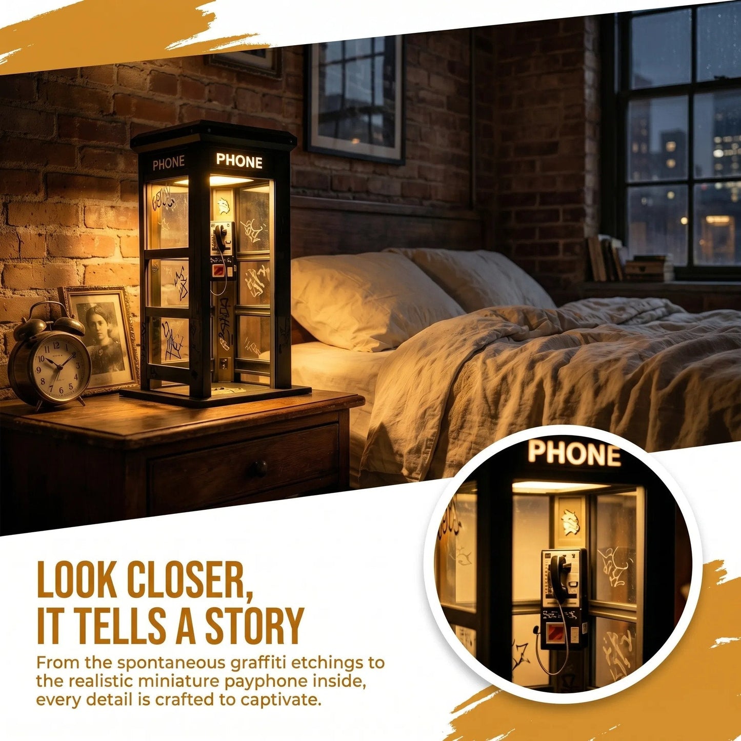✨Vintage Phone Booth Ambient Lamp- 🎁Light up Every Cozy Corner💛