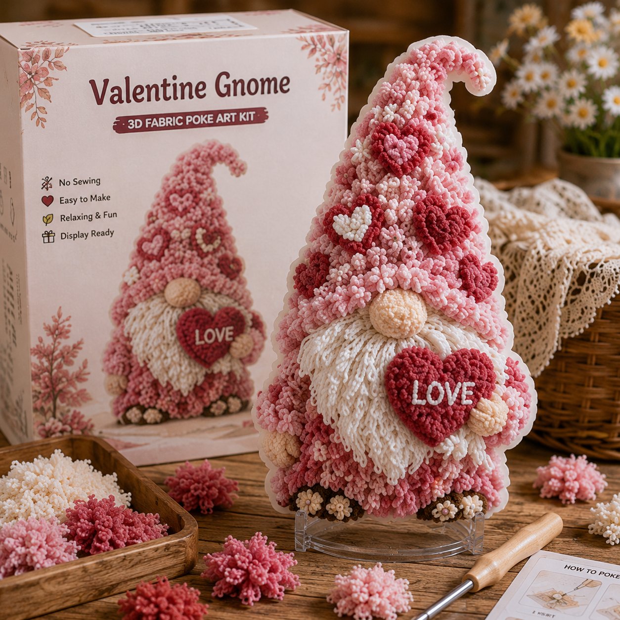 🔥HOT SALE 49% OFF - 🎄Gnome 3D Fabric Poke Art Kit