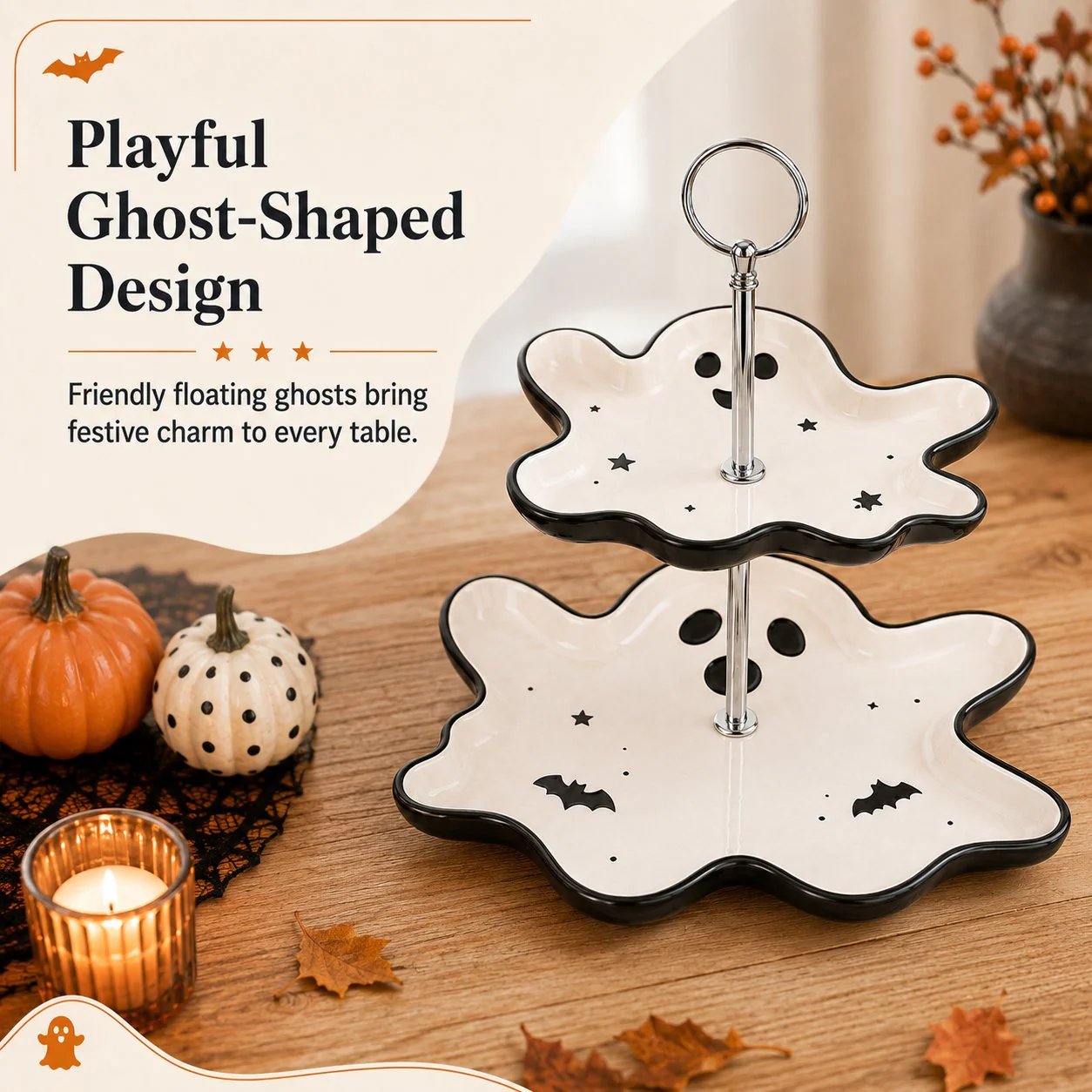 🔥HOT SALE 49% OFF – ✨Two-Tier Ghost Serving Stand