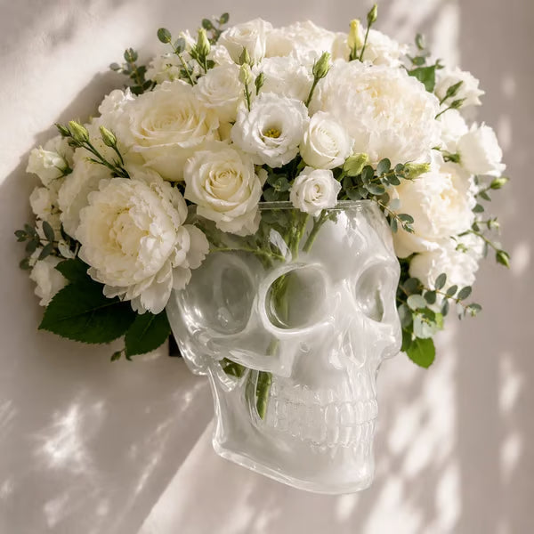 Gothic Skull Wall Vase 💀 – Hangable & Tabletop Freestanding🌸