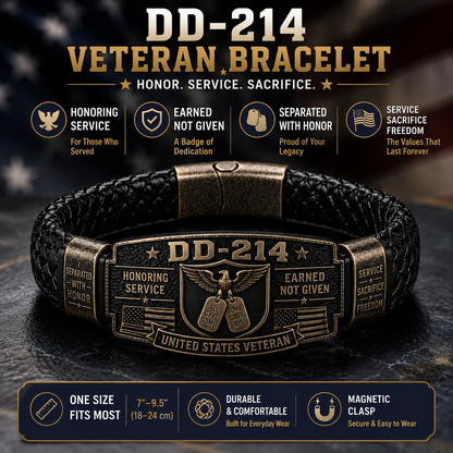 🔥DD-214 Veteran Honor Bracelet - Made By VETERAN 'Robert Smith'
