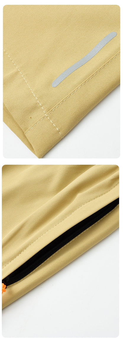 Men’s solid-color shorts with zippered pockets