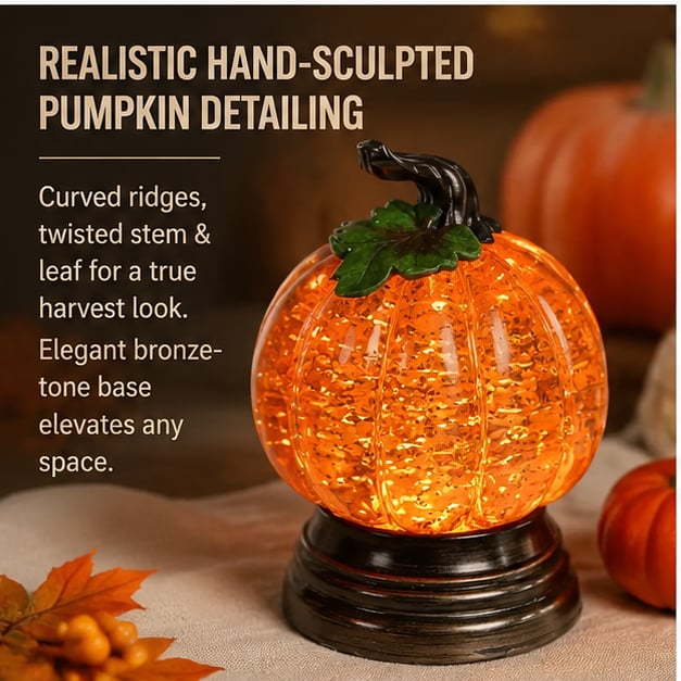 🔥HOT SALE 49% OFF - 🎃🍂Glitter Lighted Pumpkin Snow Globe