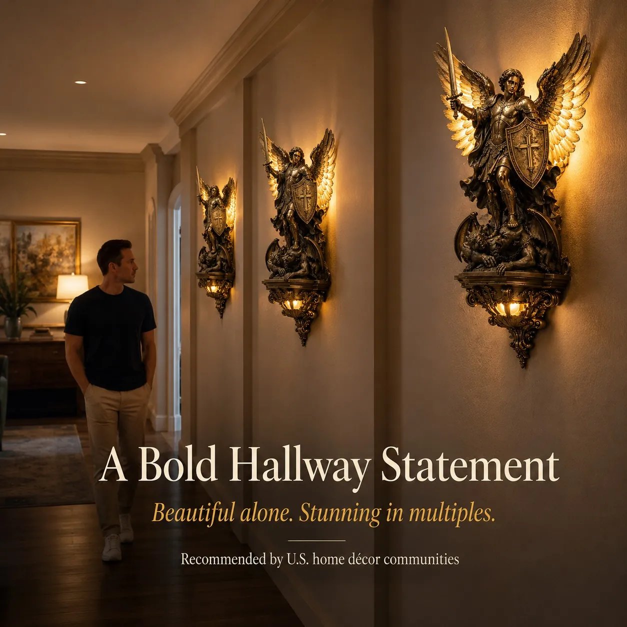 🕊️St. Michael Guardian Angel Wall Light