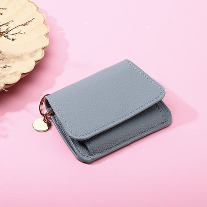Women's Elegant Minimalist Short Slim Wallet (All-match Trendy Mini 3 Bifold )