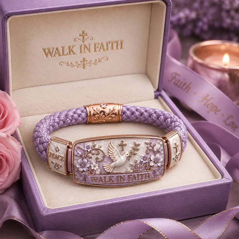 Romantic & Gentle Faith-Inspired Style: Peace Dove and Floral Enamel Bracelet