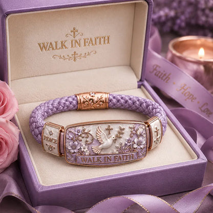 Romantic & Gentle Faith-Inspired Style: Peace Dove and Floral Enamel Bracelet