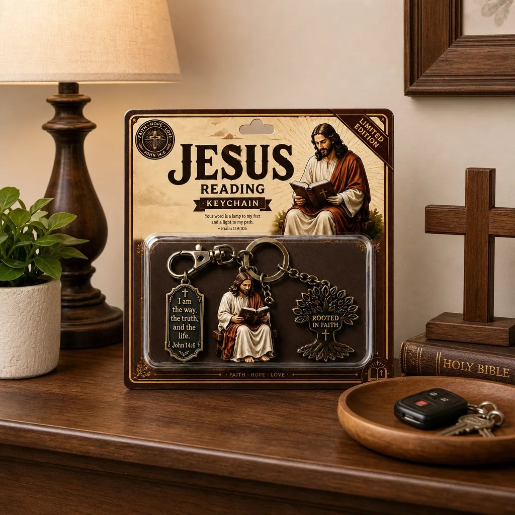 🔥LAST DAY 50% OFF - ✝Jesus Reading Keychain