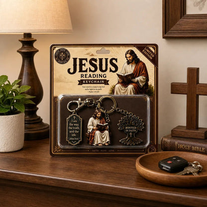 🔥LAST DAY 50% OFF - ✝Jesus Reading Keychain