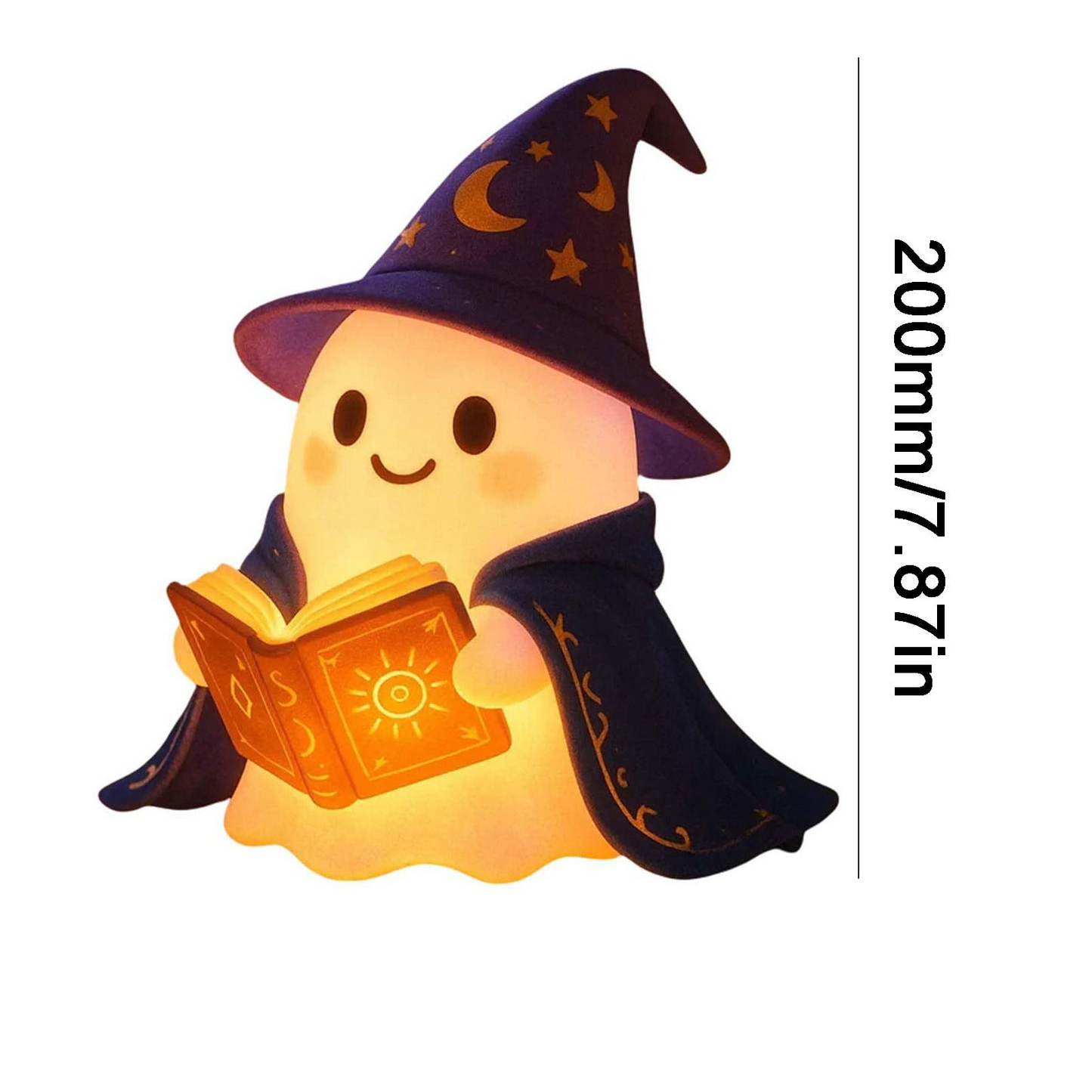 👻Wizard Reading Ghost LED Night Light Resin Cute Desk Lamp Portable Hallowee