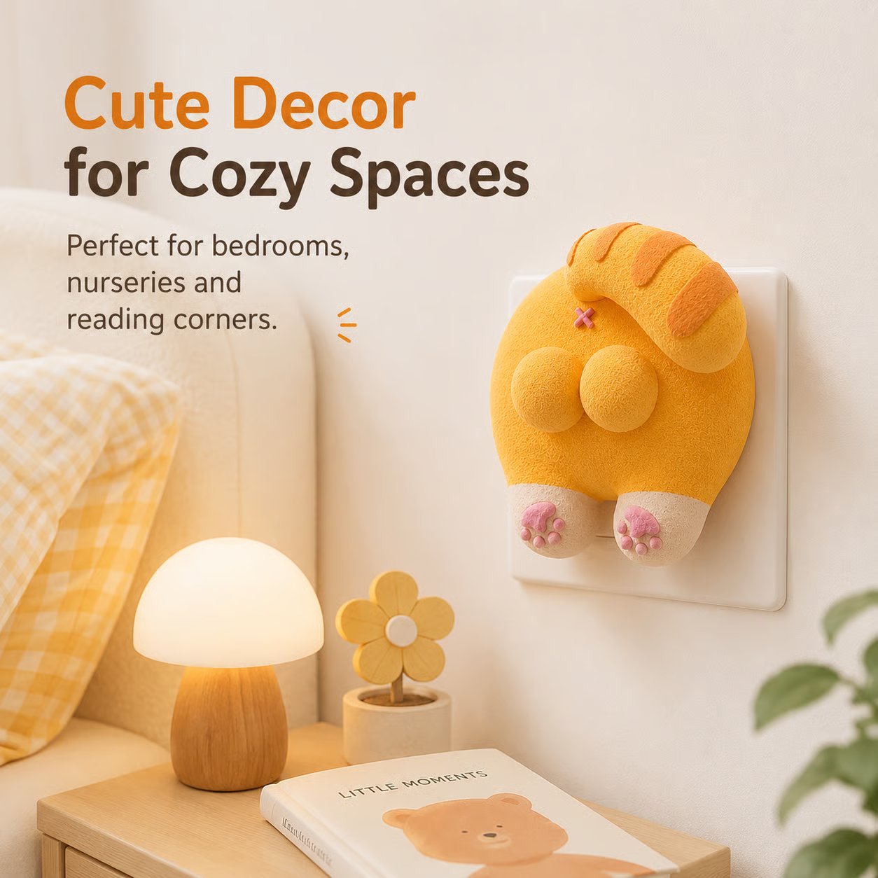 🎉🐱 Funny Cat Butt Light Switch Cover — Press for a Purr-fect Glow! 💡