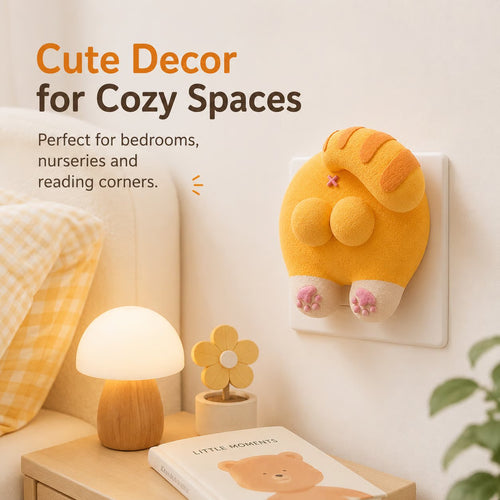 🎉🐱 Funny Cat Butt Light Switch Cover — Press for a Purr-fect Glow! 💡