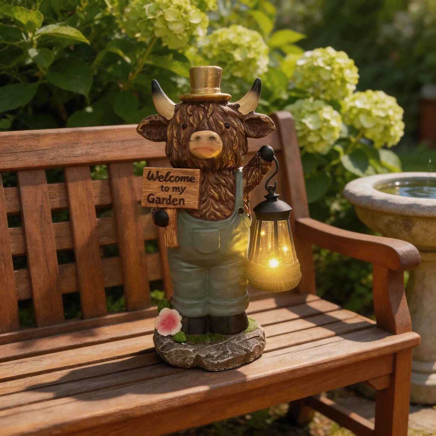 Scottish Highland Bull Garden Welcome Light