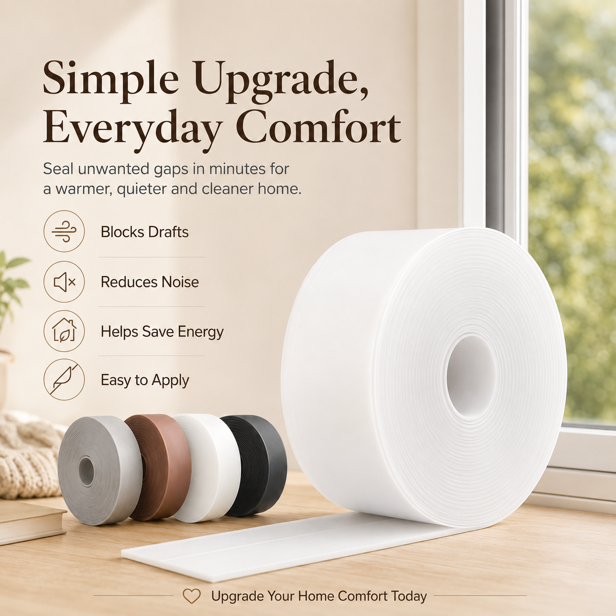 16.4Ft Door Weather Stripping | Adhesive Draft Stopper Seal Strip for Doors, Windows & Shower Doors